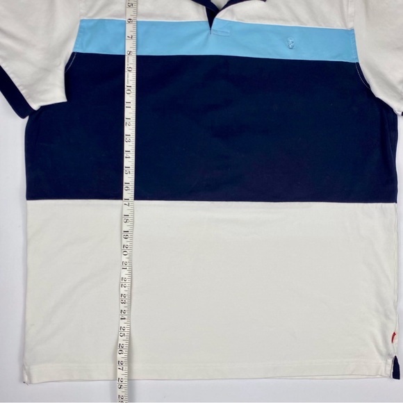 Izod Men's XL Collared Golf Polo Shirt, Short Sleeve, White Blue Navy - Picture 5 of 9